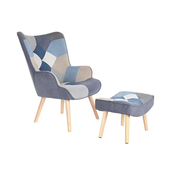 Set fotelja i stolica za noge blue / 2 70x73x100