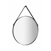 Okroglo ogledalo z usnjenim trakom ORBITER, o 50cm, mat črno - 20