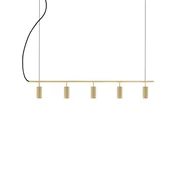 Globen Lighting viseča svetilka Hubble 5, medenina, dolžina 130 cm, 3 žarnice - Dnevna soba/jedilnica - Skandinavski - medenina, črna - Aluminij