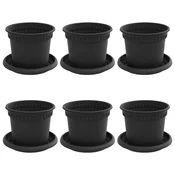 Vidaxl Lončki za rastline 6 szt. Črna O 12,5 x 10 cm Plastika