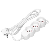 Produžni kabel, 3 utičnice, 3m, bijela, 16A