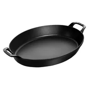 Oval oven dish, cast iron, 37cm, Black - Staub