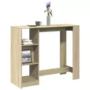 Vidaxl vidaXL Barska miza s polico, hrast sonoma, 124x46x103,5 cm