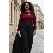 Trendyol Curve Ženska bluza Tbbaw26Af00083, Bordo