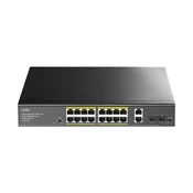 CUDY GS1018PS2 16-Port Gigabit PoE+ Switch with 2 Uplink Gigabit Ports and 2 Gigabit SFP Slots 200W