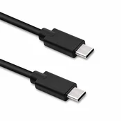 Qoltec USB 2.0 kabel tipa C moški | USB 2.0 tip C moški | 1,4 m | črne barve