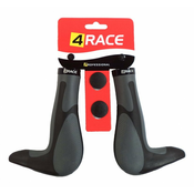 Ročaji+rogovi 4RACE črno-sivi
