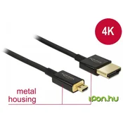 DELOCK Delock HDMI priključni kabel HDMI-A  vtič\, HDMI-mikro-D  vtič 2.00 m črna 84783 #####4K UHD\, pozlačeni konektorji HDMI kabel, (20431392)