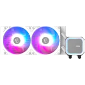 MSI MAG CORELIQUID A13 240 WHITE, 2x120mm Pre-installed ARGB Daisy Chain Fans, Replacable Top Cover, Copper Base Intel LGA 1700/1851, AMD AM5/AM4, 3Y Warranty