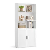 Songmics Knjižna polica s 5 policami in vrati 60x24x145,9 cm
