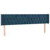 Vidaxl Posteljno vzglavje temno modra 180x7x78/88 cm žametna
