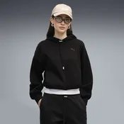 PUMA HER Relaxed Fleece Hoodie Women, Clothing, Black, L