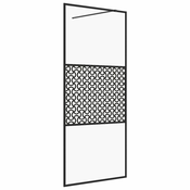 Den Pregrada za tuš s prozornim ESG steklom 100x195 cm crna