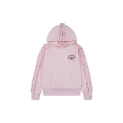 Djecja dukserica Levis PULLOVER HOODIE WITH RUFFL boja: ružicasta, s kapuljacom, s aplikacijom, 3EN426