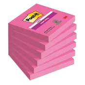 Samolepljivi listek Post-it Super Sticky, roza, 76x76 mm