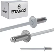 Aluminijaste odprte zakovice 3,2x6 mm RAL 9006