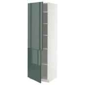 METOD Visoki element s policama/2 vrata, bela/Kallarp tamna sivozelena visokog sjaja, 60x60x200 cm