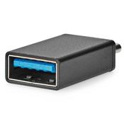 NEDIS USB-C adapter/ USB 3.2 Gen 1/ USB-C konektor/ USB-A vtičnica/ 5 Gbps/ OTG/ okrogel/ ponikljan