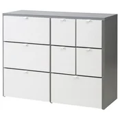 VISTHUS Predalnik z 8 predali, siva/bela, 122x96 cm