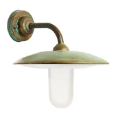 Moretti Luce Zunanja stenska svetilka Casale, starinska medenina, opalno steklo - Podeželska hiša/Rustikalna - starinska medenina, bel opal - Kovina