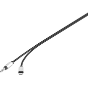 Renkforce Renkforce RF-3432028 USB/klinker avdio priključni kabel [1x moški konektor Apple dock lightning - 1x 3\,5 mm banana moški konektor] 1.20 m črna aluminijasti vtič, (20432141)