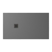 POLYSAN PRESTIGE Pršna Kad iz Litega Marmorja 140x80cm, Siva Mat, Prilagodljive Dimenzije