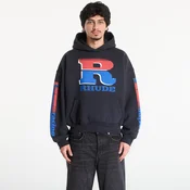 Mikina Rhude Split Petrol Logo Hoodie Vintage Black/ Red/ Blue L