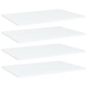 Police za knjige 4 kom bijele 60x40x1,5 cm konstruirano drvo