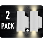 V-TAC LED stenska svetilka 2xGU10, IP54, bela/2-PACK!