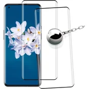shumee 2x KALJENO STEKLO ZA ONEPLUS 9 PRO ČRNO ZAOBLJENO TRPEŽNE OKVIRJE