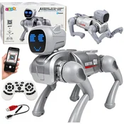 Robot Robot Pes AI LEAN TOYS - Bluetooth, Aplikacija, Programirljiv (Srebrn)