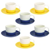 Garn. šolja za kafu Iris Summer Rainbow 6/1 210ml sa tanjiricima Tognana