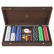 Komplet za poker Manopoulos - Tamni orah, smeda kožna dekoracija