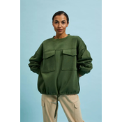 Marisse Womens Sweatshirt L-Bl-4311 Khaki