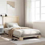 Posteljni okvir z vzglavjem 100x200 cm trdna borovina