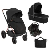 KikkaBoo Kolica Kara 3in1 set sa autosedištem I-Prime I-size i tvrdom korpom Black (KKB23141 SET)
