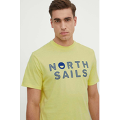 Pamucna majica North Sails za muškarce, boja: žuta, s aplikacijom, 692973