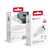 Forcell Car Charger 38W (USB C + USB A) White