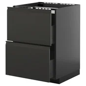 METOD / KNIVSHULT Pod elem s kuh/2 fronte/2 ladice, crno-siva/Upplöv mat antracit, 60x60 cm