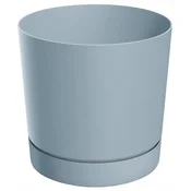 Prosperplast Siv plastični cvetlični lonček s krožnikom 14,7 cm Tubo