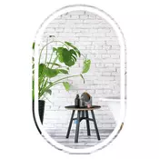 Northix LED kopalniško ogledalo 80x50 cm osvetljeno od zadaj proti rosenju upravljanje na dotik