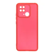 Maska Clear color za Xiaomi Redmi 10C crvena.