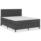 Vidaxl Boxspring postelja temno siva iz blaga 180x200 cm