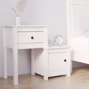 Vidaxl vidaXL Nočna omarica bela 79,5x38x65,5 cm masivni borov les