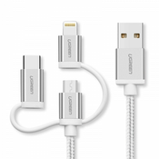 Ugreen kabel MICRO USB + LIGHTNING + TYPE C