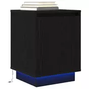 Vidaxl vidaXL Nočna omarica z LED lučkami črne barve 38x34x50 cm