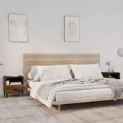 Vidaxl vidaXL Nočne omarice, komplet 2 kosov, dimljen hrast, material na osnovi lesa