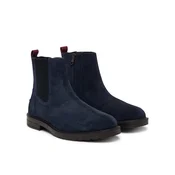 Tommy Hilfiger Škornji Cleated Hilifger Suede Boot FM0FM05961 Mornarsko modra