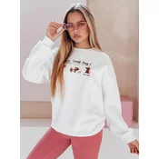 Bluza damska oversize z jamnikami JAMNIKOVE biała Dstreet