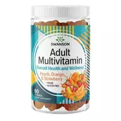 Odrasli Multivitamin, Breskev, Pomaranča in Jagoda - 60 žvečljivih bonbonov